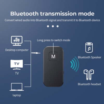 Bộ Thu Và Phát Âm Thanh Bluetooth 5.1 2 IN 1 Cho Xe Hơi BT03 - Hàng Nhập Khẩu