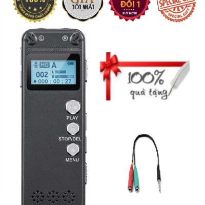 KHUYẾN MÃI KHỦNG, SỐ LƯỢNG CÓ HẠN - ROGTZ - Máy ghi âm mini A500: Bộ nhớ trong 8GB Pin "trâu" 80 giờ Chống ồn chủ động Ghi âm đa hướng Màn hình LCD Kết nối đa dạng USB2.0 Mã hóa mật khẩu Hỗ trợ nhiều định dạng MP3, WAV, WMA, FLAC, APE, OGG Hàng Chính Hãng