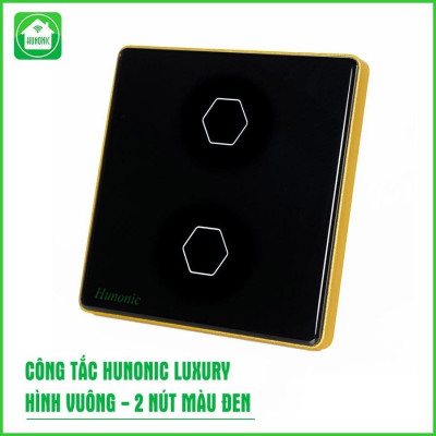 Công Tắc Cảm Ứng Hunonic Luxury Hình Vuông, Điều Khiển Từ Xa Bằng Điện Thoại