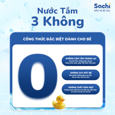 Nước Tắm Thảo Dược An Toàn Cho Bé Sachi Chai 500ml Làm Sạch, Phòng Ngừa Rôm Sảy Mảng Bám Da Đầu