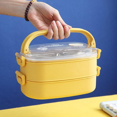 Hộp Cơm Giữ Nhiệt 2 Tầng Lõi INox 304 Cao Cấp/Hộp Cơm Văn Phòng - tặng kèm túi giữ nhiệt