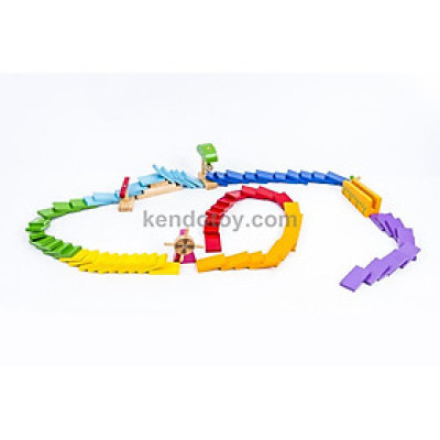 Domino xếp hình sáng tạo, domino xếp ngã | Đồ chơi gỗ trí tuệ cho bé