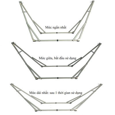 Bộ võng xếp BAN MAI: sơn tĩnh điện và lưới thép số 9 (Giao màu ngẫu nhiên)