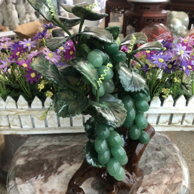 Cây nho phong thủy đá thạch anh xanh - Cao 30 cm