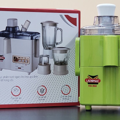 Máy xay ép đa năng 4 in 1 Ladomax HA-968 công suất 650W gồm 4 cối ép xay sinh tố, xay tiêu, xay cháo-Hàng chính hãng