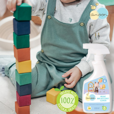 Xịt khuẩn đồ chơi Organic cho bé Lamoon - Bình 500ml