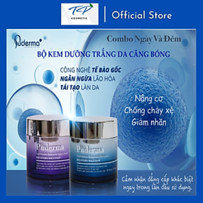 Bộ Kem Dưỡng Trắng Da Ban Ngày (kem ngày nâng cấp Luxury Exosome) và Ban Đêm Puderma: Nâng Cơ, Chống chảy xệ, Giảm nếp nhăn, bật tone trang điểm.