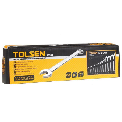 BỘ KHÓA VÒNG - MIỆNG (6/7/8/10/12/13/14/17/19/22/24/27/30/32MM 14 MÓN TOLSEN 15889 - HÀNG CHÍNH HÃNG