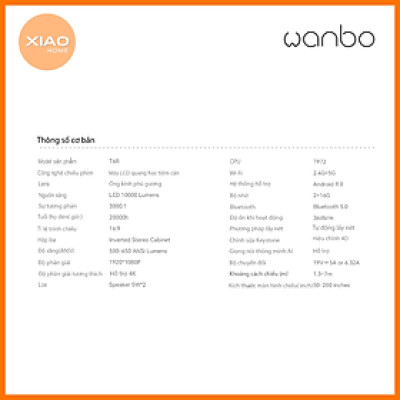 Máy Chiếu Wanbo T6R Max Full HD - Độ Phân Giải 1080P, Hỗ Trợ 4K Mượt Mà - Hàng Chính Hãng