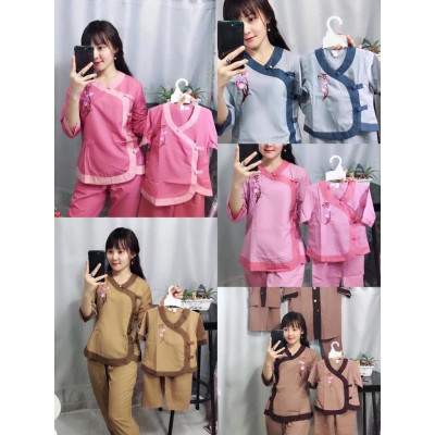 Đồ Lam Đi Chùa Pháp Phục Phật Giáo Mẹ Và Bé