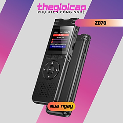 Máy Ghi Âm Kỹ Thuật Số Đa Chức Năng Khử Tiếng Ồn ZD70 Bộ Nhớ Trong 64GB - Hàng Nhập Khẩu