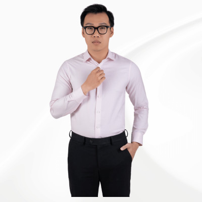 Áo sơ mi nam dài tay màu hồng nhạt GENTITI by Thái Tuấn_1C807HAKTS007A