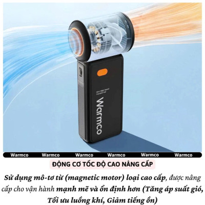 Quạt Cầm Tay Warmcro 5000mAh – 100 Cấp Gió Siêu Mát, Pin Trâu, Nhỏ Gọn Mang Theo Mọi Nơi - Hàng Nhập Khẩu