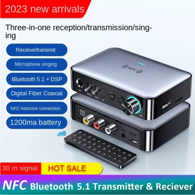 ROGTZ - Bộ Thu Phát Âm Thanh Bluetooth Đa Năng M16 Pro NFC 5.1, Giao Thức A2DP/AVRCP/HFP/SBC, Phạm Vi Hoạt Động 30m, Màn Hình LED, Chip DAC, Pin Lithium Ion 1200mah, Kết Nối Đa Dạng AUX 3.5mm, RCA, Optical, Coaxial, USB, TF, Mic 6.5mm - Hàng Chính Hãng