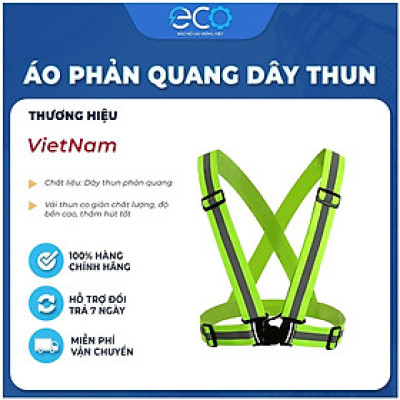 Áo phản quang xanh lá đi phượt loại tốt có khoá cài, dây đai thun độ phát sáng ban đêm tốt