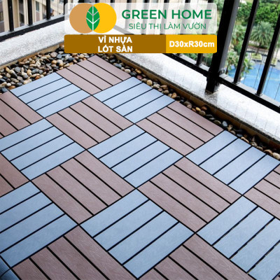 10 Vỉ Nhựa Lót Sàn Greenhome, Catleza, D30xR30cm, Độ Bền 5 Năm, Dễ Lắp Đặt, Trang Trí Ban Công, Sân Vườn, Hồ Bơi