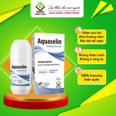 Combo 2 Hộp Lăn Khử Mùi AQUASELIN Extreme For Men Không Gây Ố Vàng Áo, Giảm Mồ Hôi Hiệu Quả Hộp 50ml