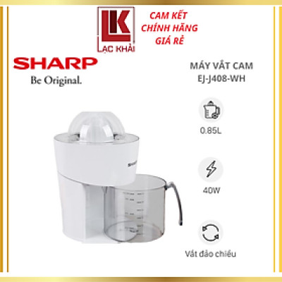 Máy vắt cam Sharp 40W EJ-J408-WH, Tự động đảo chiều vắt - Hàng chính hãng