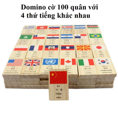 Đồ Chơi Gỗ, Bộ Domino Cờ 100 Quốc Gia Trên Thế Giới, Đồ Chơi Trẻ Em