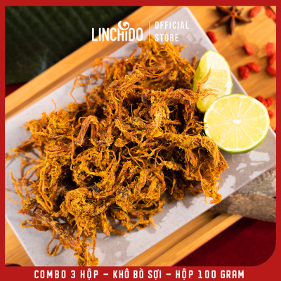 Combo 3 Hộp - Khô Bò Sợi - Tùng Phương Du Ký - Hộp 100 Gram