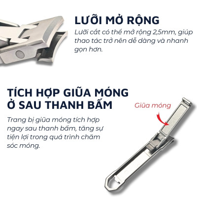 Bấm móng tay DandiHome slim siêu mỏng, siêu nhẹ - Tặng kèm hộp đựng và móc khóa