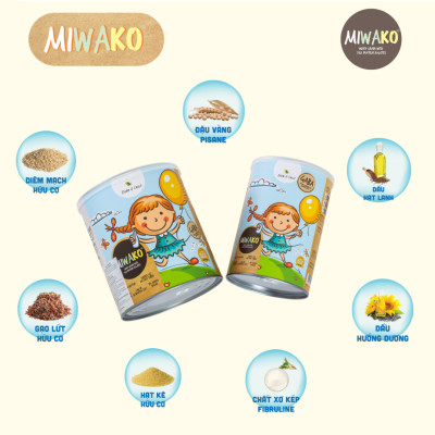 Sữa Hạt Miwako Vị Gạo Hộp 400g x 1 Hộp Chuẩn Hữu Cơ Hoa Kỳ, Tăng Cường Đề Kháng, Miễn Dịch - Miwako Việt Nam