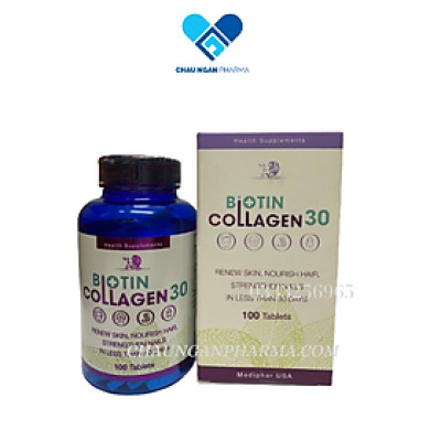 Viên uống trắng da BIOTIN COLLAGEN 30 Chai 100 viên