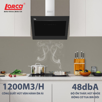 Máy Hút Mùi Kính Vát LORCA TA 6008CM - 70cm - Hàng Chính Hãng Cao Cấp Nhập Khẩu Nguyên Chiếc Malaysiaa