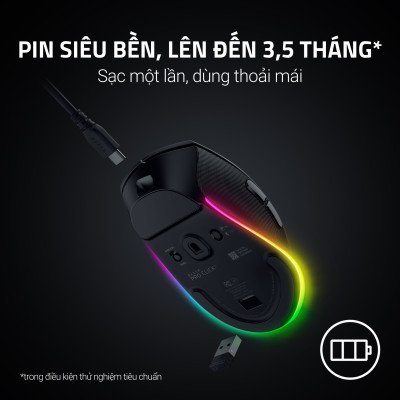 Chuột Pro Click V2 | Công Thái Học | Không Dây | 30K DPI | 550 IPS | 5 Chế Độ Kết Nối | Led RGB | Hàng Chính Hãng