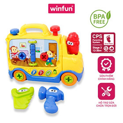 Đồ chơi dụng cụ cơ khí hình xe tải - bé tập làm kỹ sư Winfun 0795-01 - Phiên bản nói tiếng anh