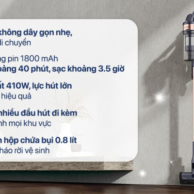 Máy hút bụi không dây Samsung VS15A60AGR7/SV - Hàng Chính Hãng