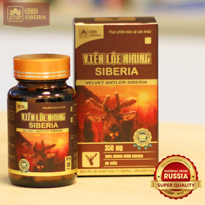 Viên lộc nhung Siberia-Bổ thân tráng dương, tăng cường sức khỏe tổng thể, hỗ trợ yếu sinh lý, nguyên liệu nhung hươu Nga(hộp 30 viên nang)