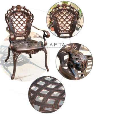 Bộ bàn ghế ngoài trời nhôm đúc 4 ghế nhập khẩu SL TE2003-78A / CC2021A Nội thất Capta