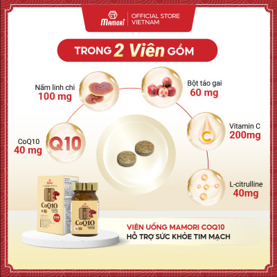 Combo 2 hộp viên uống MAMORI COQ10 giúp giảm cholesterol, giảm nguy cơ mắc bệnh tim mạch (300mg x 60viên)