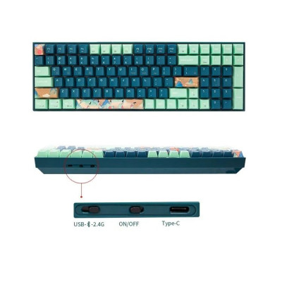 Bàn phím cơ không dây Newmen GM1000 Spring Kailhbox white/Red - Hàng Chính Hãng 