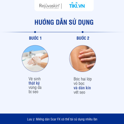 Miếng Dán Ép Sẹo giúp ngăn ngừa hình thành sẹo trên vết thương mới đồng thời làm Xẹp Sẹo Lồi / Phì Đại Rejuvaskin Scar FX 10x20cm