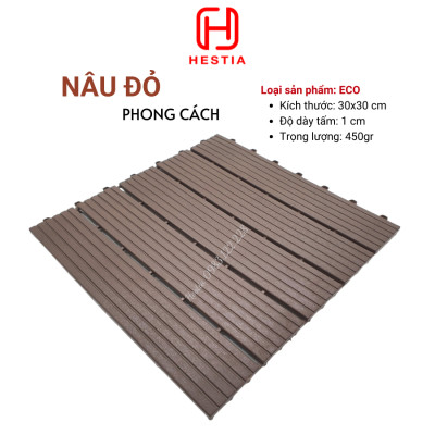 Vỉ lót sàn nhựa uPVC cao cấp 3T-450, Tấm nhựa trải sàn trang trí ban công / sân vườn / sân thượng; lót sàn chống trơn trượt nhà tắm / bể bơi - Hàng Việt Nam chất lượng cao