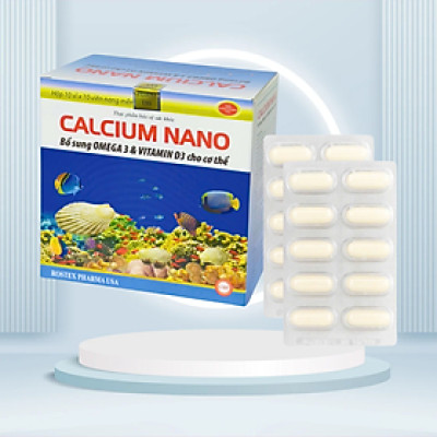 Canxi Nano calcium D3 MK7 -Hộp 100 Viên - Chắc Khỏe Xương, Phát Triển Hệ Xương, Giảm Loãng Xương, Vinaphar