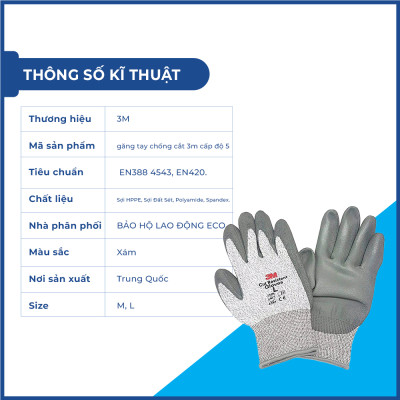 Combo Kính bảo hộ Delta Plus và găng tay chống cắt 3M cấp độ 5