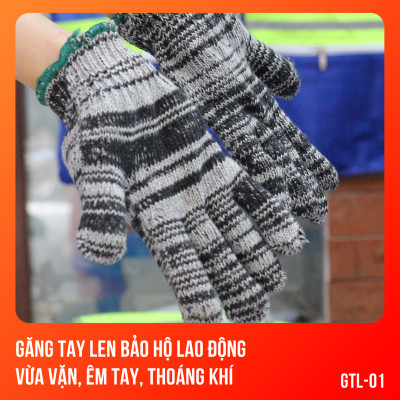 Găng tay len bảo hộ, vừa vặn, êm tay, thoáng khí