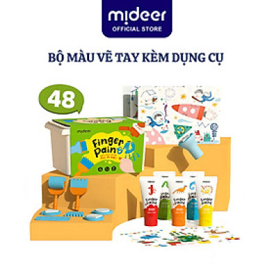 Finger Paint Mideer bộ màu kèm dụng cụ chính hãng an toàn cho bé