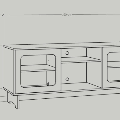 [Happy Home Furniture] MEYDAN , Kệ TV 2 cửa mở , 160cm x 42cm x 65cm ( DxRxC), KTV_014