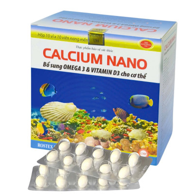 Canxi Nano calcium D3 MK7 -Hộp 100 Viên - Chắc Khỏe Xương, Phát Triển Hệ Xương, Giảm Loãng Xương, Vinaphar