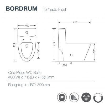Bàn Cầu một khối nhập khẩu ORIN Bordrum	