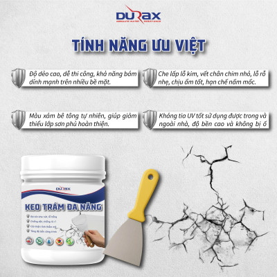 Keo Vá Tường DURA- Trám Trét Vết Nứt Khe Hở Tường - Chống Mốc Ẩm Làm Sạch Tường
