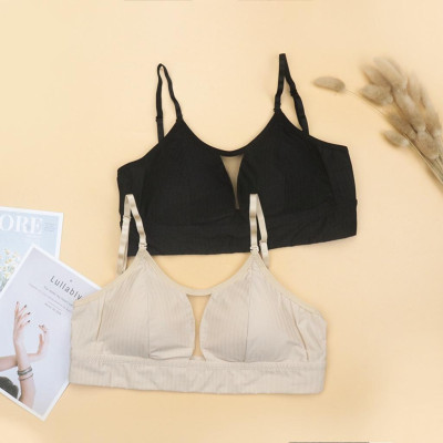 Áo Lót Nâng Ngực Nữ Quây Không Gọng Cao Cấp LUPERI LU3AL866 Dáng Hở Lưng Trơn Quai Trễ Mút Mềm Siêu Mỏng