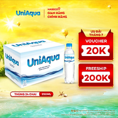 Nước uống đóng chai UniAqua - Thùng 24 chai 350ml