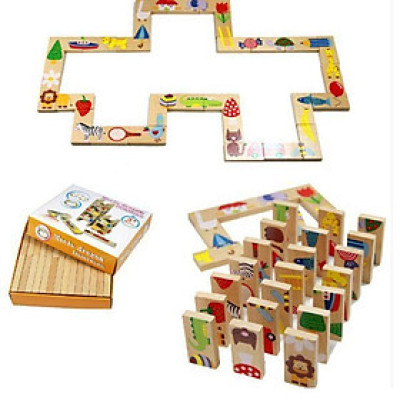 Đồ chơi gỗ domino ghép nối 28 chi tiết