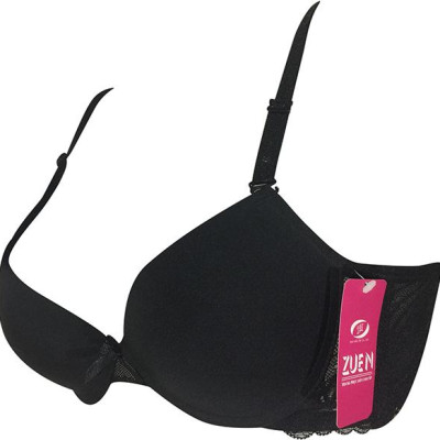 Áo Ngực Trơn Dây Ren Có Gọng Đệm Vừa Zuen THA1011 - Đen