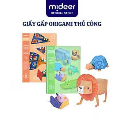 Giấy gấp Origami Thủ Công Các Con Vật Mideer ORIGAMI PAPER ANIMALS, Đồ Chơi Thủ Công Cho bé